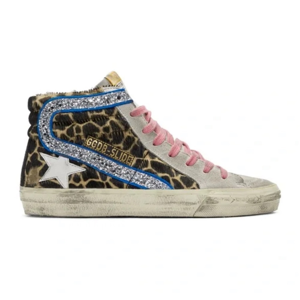 Golden Goose Slide High Tops Giraffe